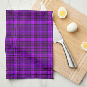Very beautiful bright chequered pattern of purple tea towel