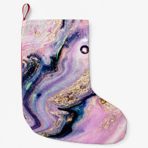 Very beautiful marble pattern. Abstract art wallpa Small Christmas Stocking