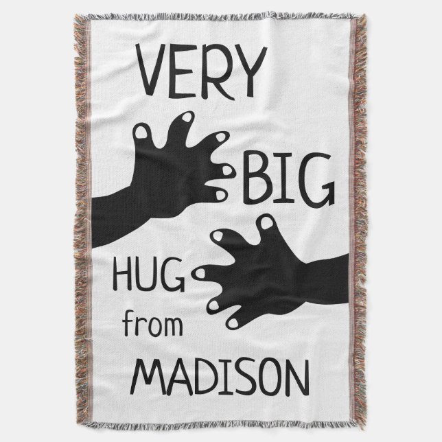 Very Big HUG from You Gift Cotton Throw Blanket (Front Vertical)