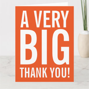 Very big oversized Thank You greeting cards