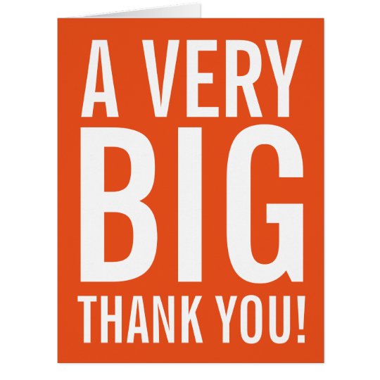 Very big oversized Thank You greeting cards