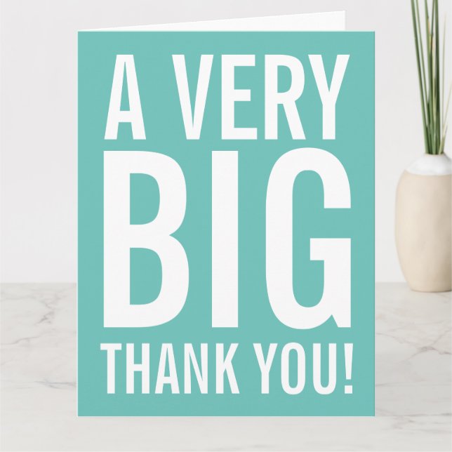 Very Big Thank You Big Greeting Card (Front)