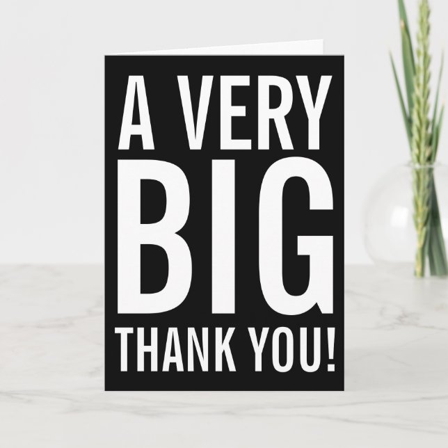Very Big Thank You Greeting Card (Front)