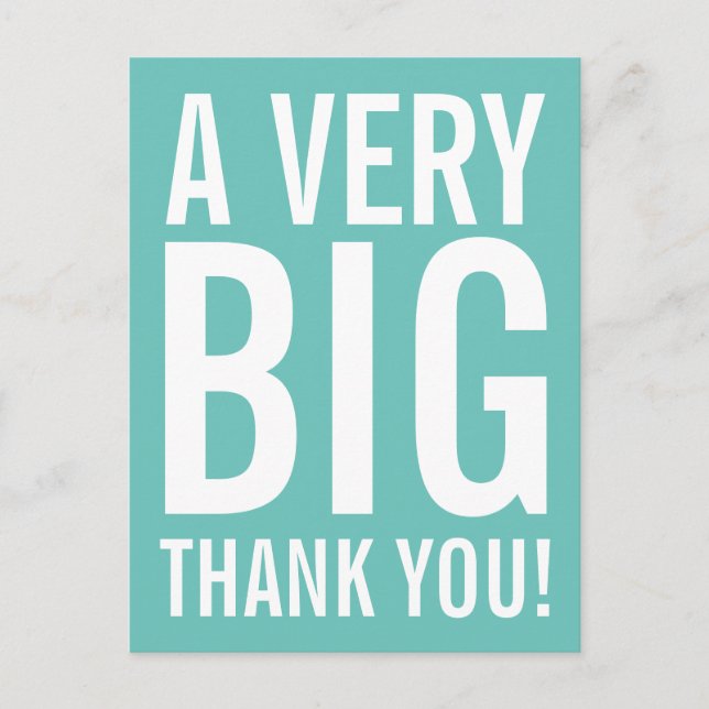 Very Big Thank You Postcard (Front)