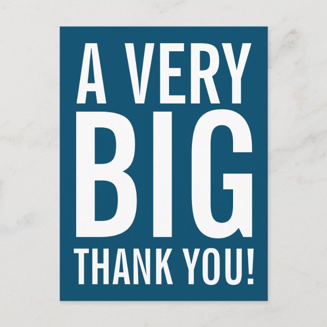Very Big Thank You Postcard (Front)