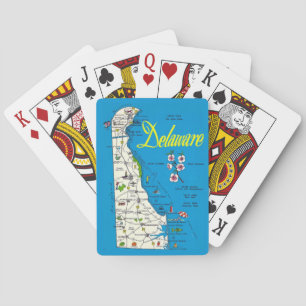 Very Blue Delaware Map Playing Cards