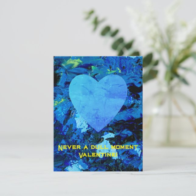 Very Blue Denim Valentine Flat Card (Standing Front)