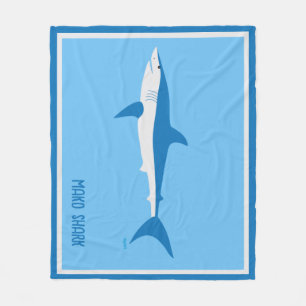 Very Blue Mako Shark Fleece Blanket