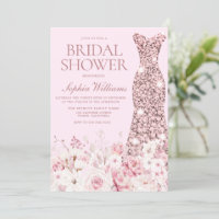 Very Blush Floral Rose Gold Dress Bridal Shower
