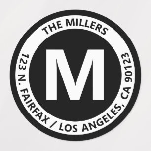 Very Bold Modern Black & White Monogram & Text