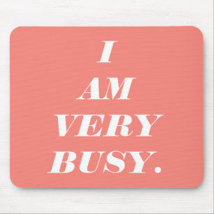 Very Busy Living Coral Mouse Pad