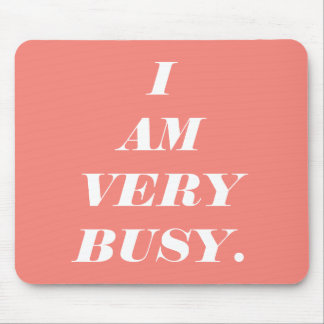 Very Busy Living Coral Mouse Pad