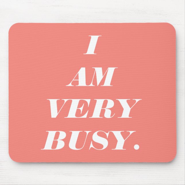 Very Busy Living Coral Mouse Pad (Front)