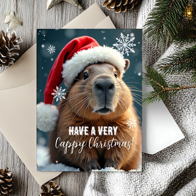 Very Cappy Christmas Capybara Christmas  Card (Creator Uploaded)