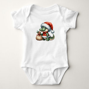 Very Cheeky Christmas Crocodile Baby Bodysuit