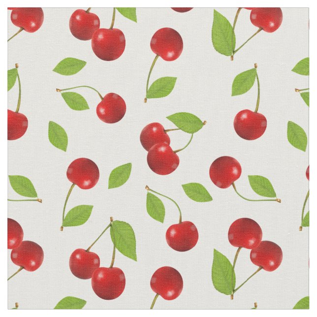 Very Cherry Fabric  - on white (Close Up)