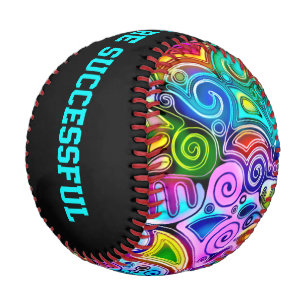 Very colorfully abstract forms art 9 baseball