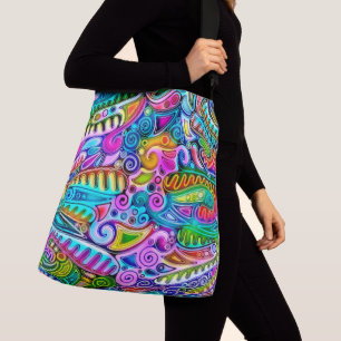 Very colorfully abstract forms art 9 crossbody bag