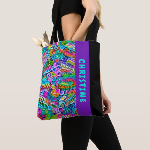 Very colorfully abstract forms art 9 tote bag