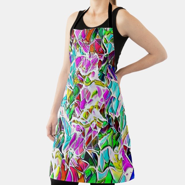 Very coloured abstract shapes floating in milk ste apron (Insitu)