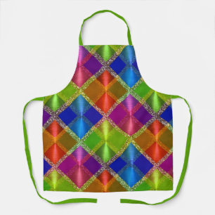Very Colourful Geometric Design with Glitter Apron