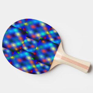 Very colourful images, distance effect, darkish. ping pong paddle