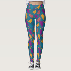 Very Colourful Uneven Pattern Leggings