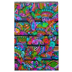 Very colourfully abstract forms art 10 calendar