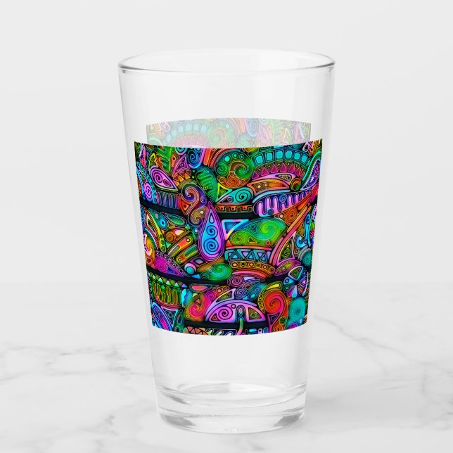 Very colourfully abstract forms art 10 glass (Front)