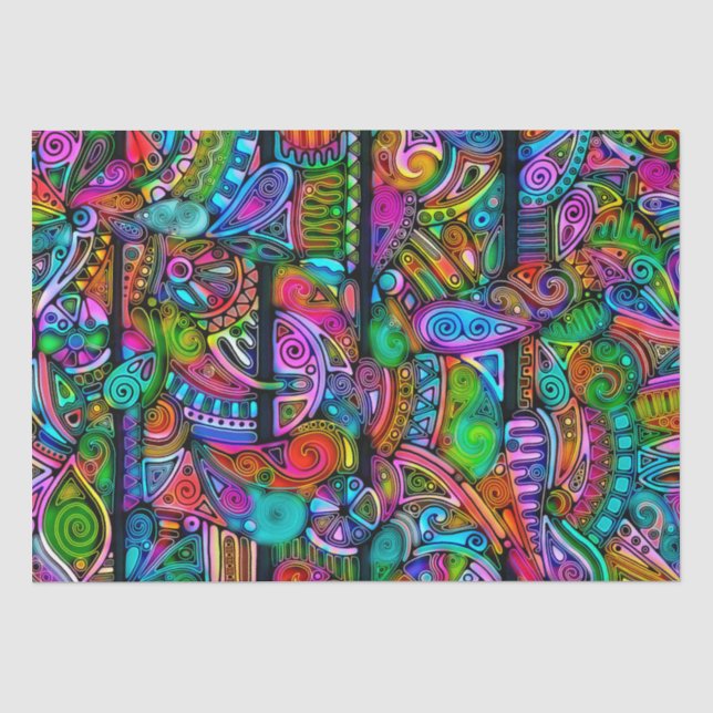 Very colourfully abstract forms art 10 tissue paper (Front)
