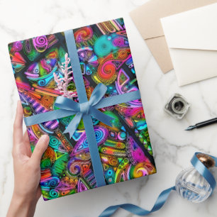 Very colourfully abstract forms art 10 wrapping paper
