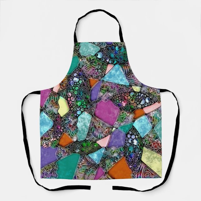Very colourfully abstract forms art 11 apron (Front)