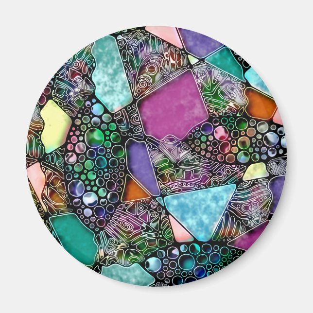 Very colourfully abstract forms art 11 magnet (Front)