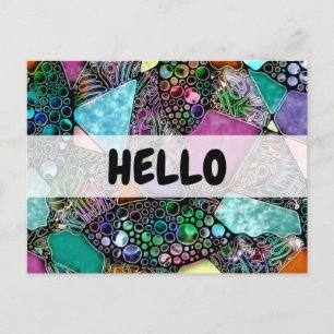 Very colourfully abstract forms art 11 postcard