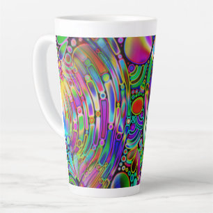 Very colourfully abstract forms art 1 latte mug