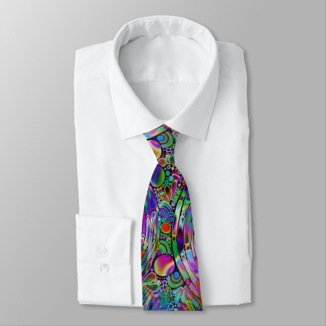 Very colourfully abstract forms art 1 tie (Tied)
