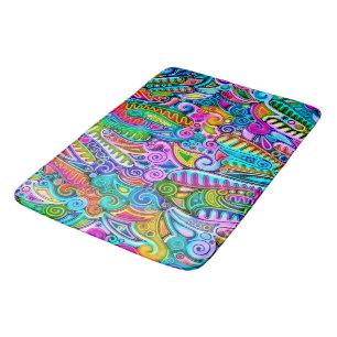 Very colourfully abstract forms art 9 bath mat