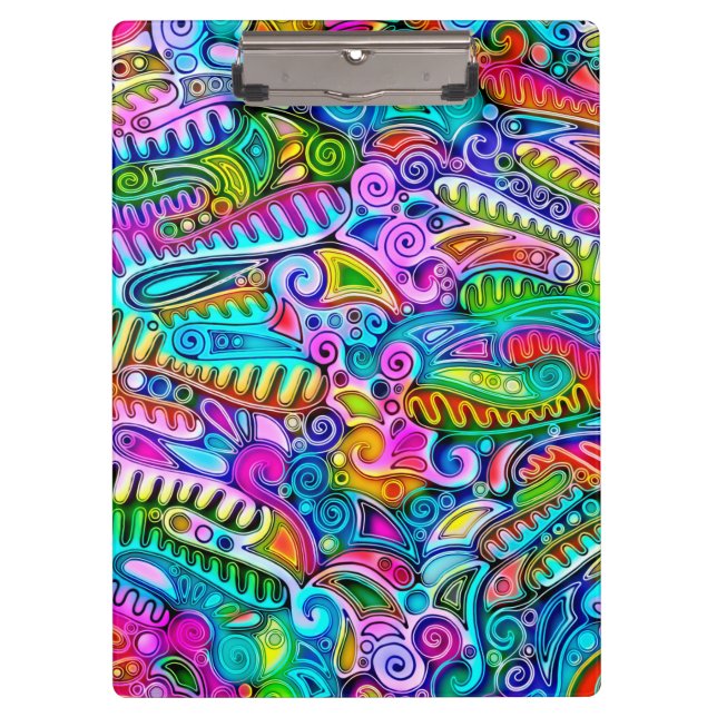Very colourfully abstract forms art 9 clipboard (Front)