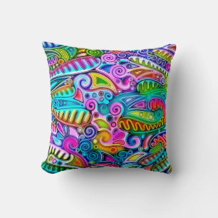Very colourfully abstract forms art 9 cushion