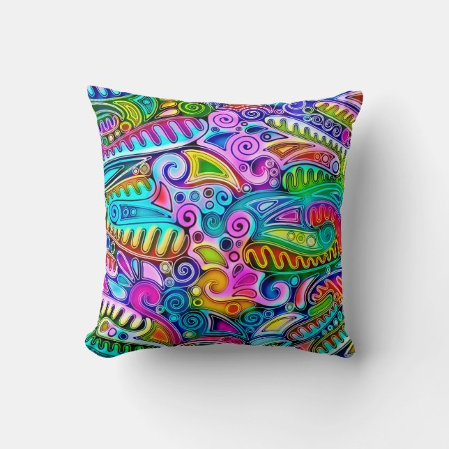 Very colourfully abstract forms art 9 cushion (Front)