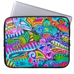 Very colourfully abstract forms art 9 laptop sleeve