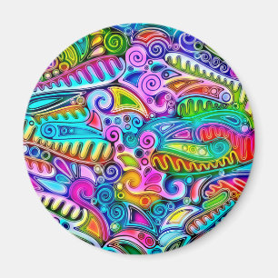 Very colourfully abstract forms art 9 magnet