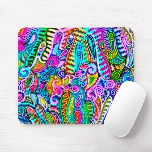 Very colourfully abstract forms art 9 mouse pad (With Mouse)