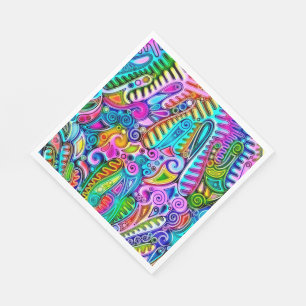 Very colourfully abstract forms art 9 napkin
