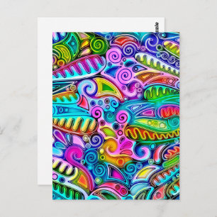 Very colourfully abstract forms art 9 postcard