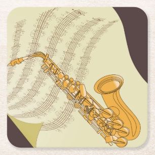Very Cool Abstract Musical Instrument Coaster Set