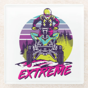Very Cool and Colourful Extreme ATV Glass Coaster
