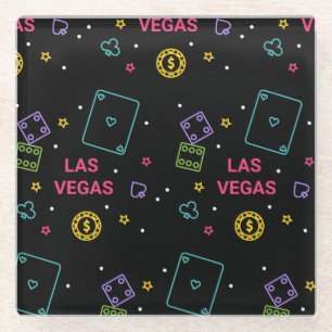 Very Cool and Colourful Las Vegas Casino Gambling Glass Coaster