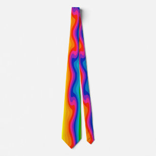 Very Cool and Colourful Rainbow Swirling Tie