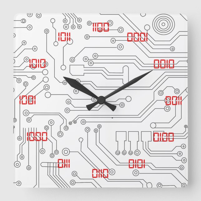 Very Cool and Creative Binary System Square Wall Clock (Front)